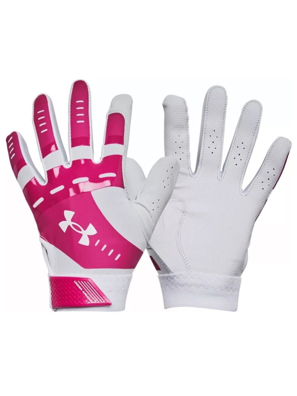 UNDER ARMOUR Girls Radar Batting Gloves - Pink/White